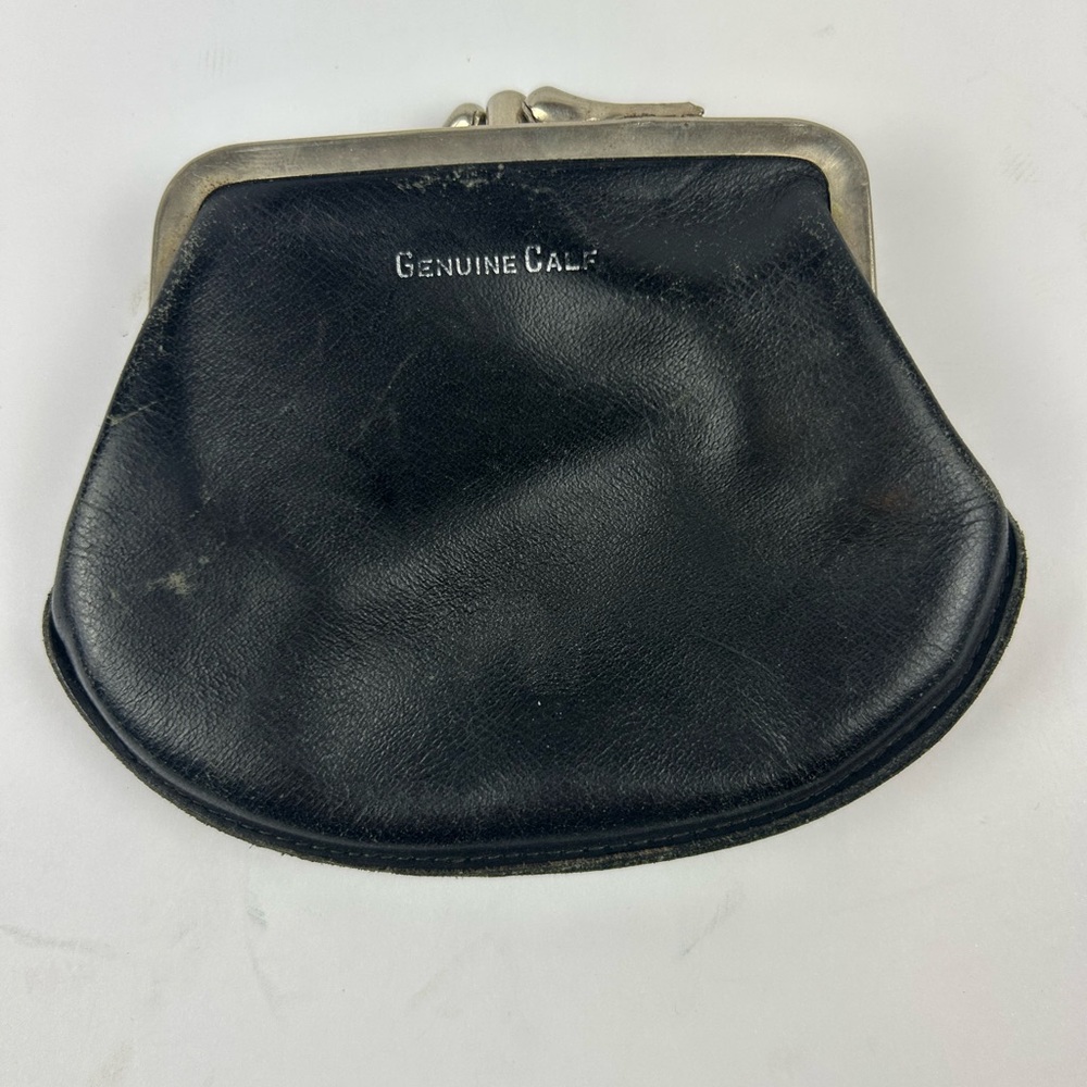 Vintage Black Leather Coin Purse